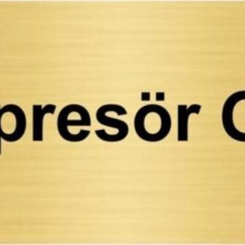 Özarslan Dizayn Kompresör Odası 10x20 cm Altın Renk Metal Yönlendirme Levhası