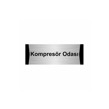 Özarslan Dizayn Kompresör Odası 7x20 cm Gümüş Renk Metal Yönlendirme Levhası