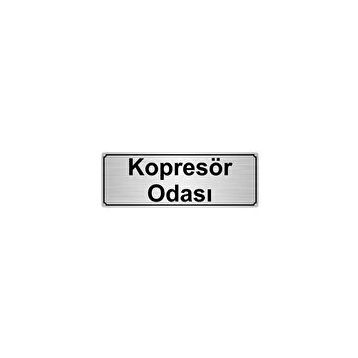 Özarslan Dizayn Kompresör Odası 7x20 cm Gümüş Renk Metal Yönlendirme Levhası