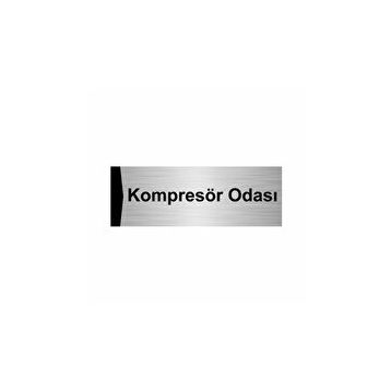 Özarslan Dizayn Kompresör Odası 7x20 cm Gümüş Renk Metal Yönlendirme Levhası