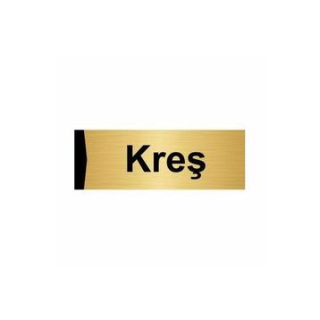 Özarslan Dizayn Kreş 10x20 cm Altın Renk Metal Yönlendirme Levhası