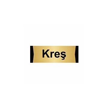 Özarslan Dizayn Kreş 10x20 cm Altın Renk Metal Yönlendirme Levhası
