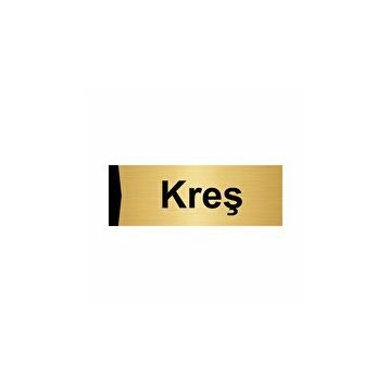 Özarslan Dizayn Kreş 10x20 cm Altın Renk Metal Yönlendirme Levhası