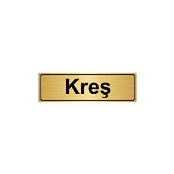 Özarslan Dizayn Kreş 10x20 cm Altın Renk Metal Yönlendirme Levhası