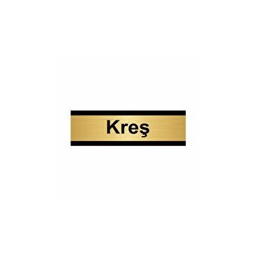 Özarslan Dizayn Kreş 10x20 cm Altın Renk Metal Yönlendirme Levhası