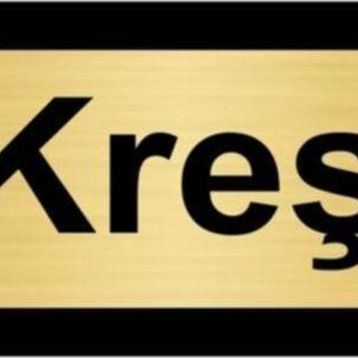 Özarslan Dizayn Kreş 10x20 cm Altın Renk Metal Yönlendirme Levhası