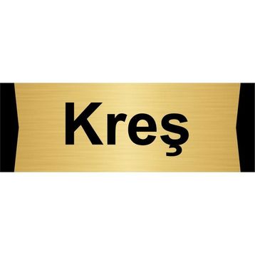 Özarslan Dizayn Kreş 10x20 cm Altın Renk Metal Yönlendirme Levhası