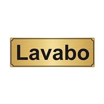 Özarslan Dizayn Lavabo 10x20 cm Altın Renk Metal Yönlendirme Levhası