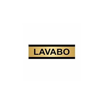 Özarslan Dizayn Lavabo 10x20 cm Altın Renk Metal Yönlendirme Levhası