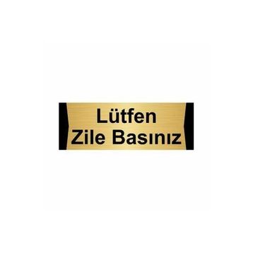Özarslan Dizayn Lütfen Zile Basınız 7x20 cm Altın Renk Metal Yönlendirme Levhası