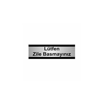 Özarslan Dizayn Lütfen Zile Basmayınız 5x20 cm Gümüş Renk Metal Yönlendirme Levhası