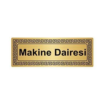 Özarslan Dizayn Makine Dairesi 7x20 cm Metal Altın Renk Metal Yönlendirme Levhası