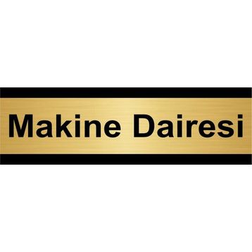 Özarslan Dizayn Makine Dairesi 7x20 cm Metal Altın Renk Metal Yönlendirme Levhası