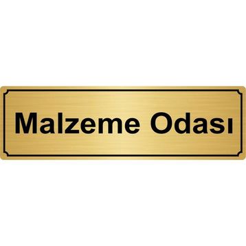 Özarslan Dizayn Malzeme Odası 7x20 cm Metal Altın Renk Metal Yönlendirme Levhası