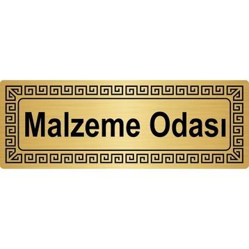 Özarslan Dizayn Malzeme Odası 7x20 cm Metal Altın Renk Metal Yönlendirme Levhası