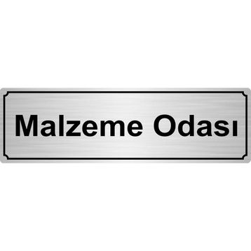 Özarslan Dizayn Malzeme Odası 7x20 cm Metal Gümüş Renk Metal Yönlendirme Levhası