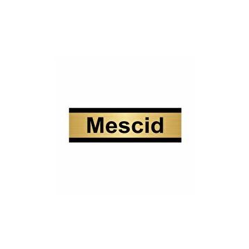 Özarslan Dizayn Mescid 5x20 cm Altın Renk Metal Yönlendirme Levhası