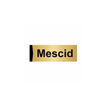 Özarslan Dizayn Mescid 5x20 cm Altın Renk Metal Yönlendirme Levhası
