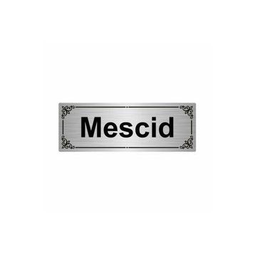 Özarslan Dizayn Mescid 7x20 cm Gümüş Renk Metal Yönlendirme Levhası