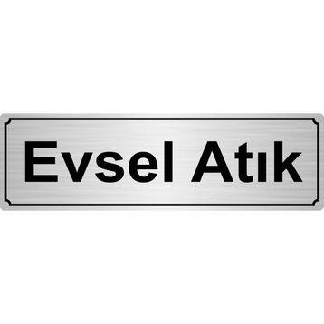 Özarslan Dizayn Metal Atık 5x20 cm Gümüş Renk Metal Yönlendirme Levhası