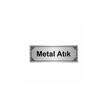 Özarslan Dizayn Metal Atık 7x20 cm Gümüş Renk Metal Yönlendirme Levhası