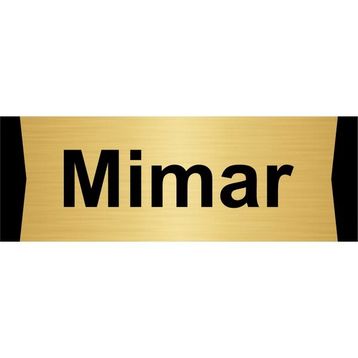 Özarslan Dizayn Mimar 10x20 cm Altın Renk Metal Yönlendirme Levhası