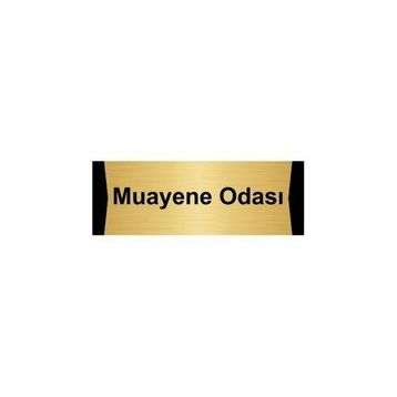 Özarslan Dizayn Muayene Odası 5x20 cm Altın Renk Metal Yönlendirme Levhası