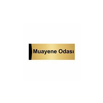 Özarslan Dizayn Muayene Odası 5x20 cm Altın Renk Metal Yönlendirme Levhası