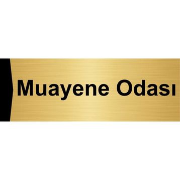 Özarslan Dizayn Muayene Odası 5x20 cm Altın Renk Metal Yönlendirme Levhası