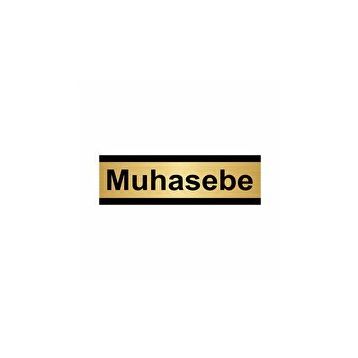 Özarslan Dizayn Muhasebe 10x20 cm Altın Renk Metal Yönlendirme Levhası