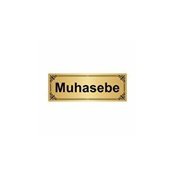 Özarslan Dizayn Muhasebe 7x20 cm Altın Renk Metal Yönlendirme Levhası