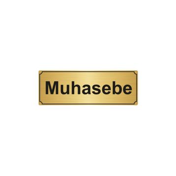 Özarslan Dizayn Muhasebe 7x20 cm Altın Renk Metal Yönlendirme Levhası