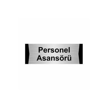 Özarslan Dizayn Personel Asansörü 5x20 cm Gümüş Renk Metal Yönlendirme Levhası
