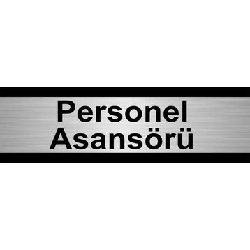 Özarslan Dizayn Personel Asansörü 5x20 cm Gümüş Renk Metal Yönlendirme Levhası