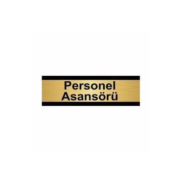 Özarslan Dizayn Personel Asansörü 7x20 cm Altın Renk Metal Yönlendirme Levhası