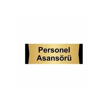 Özarslan Dizayn Personel Asansörü 7x20 cm Altın Renk Metal Yönlendirme Levhası