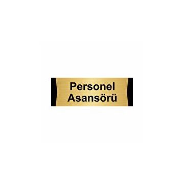Özarslan Dizayn Personel Asansörü 7x20 cm Altın Renk Metal Yönlendirme Levhası