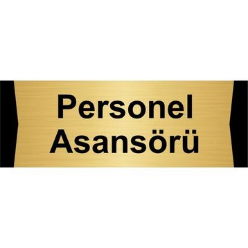 Özarslan Dizayn Personel Asansörü 7x20 cm Altın Renk Metal Yönlendirme Levhası