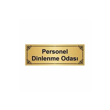 Özarslan Dizayn Personel Dinlenme Odası 7x20 cm Altın Renk Metal Yönlendirme Levhası