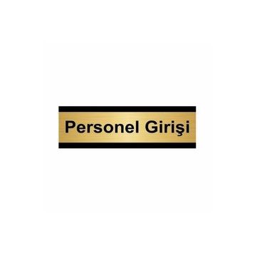 Özarslan Dizayn Personel Girişi 7x20 cm Altın Renk Metal Yönlendirme Levhası
