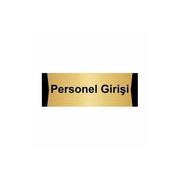 Özarslan Dizayn Personel Girişi 7x20 cm Altın Renk Metal Yönlendirme Levhası