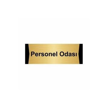 Özarslan Dizayn Personel Odası 7x20 cm Altın Renk Metal Yönlendirme Levhası