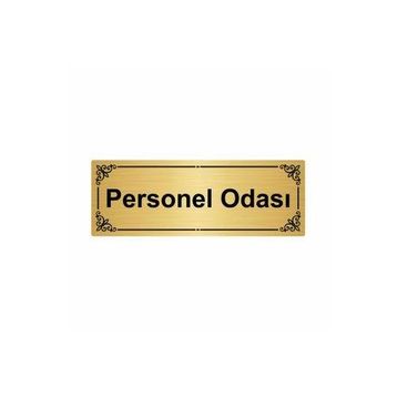 Özarslan Dizayn Personel Odası 7x20 cm Altın Renk Metal Yönlendirme Levhası