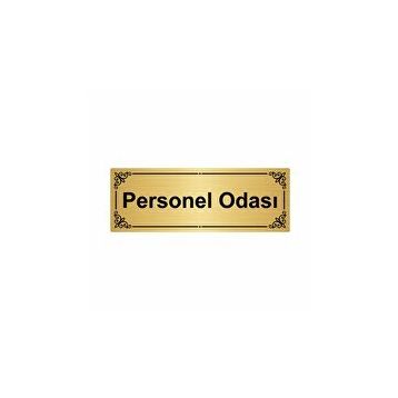 Özarslan Dizayn Personel Odası 7x20 cm Altın Renk Metal Yönlendirme Levhası
