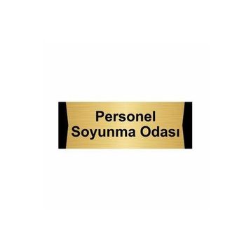Özarslan Dizayn Personel Soyunma Odası 5x20 cm Altın Renk Metal Yönlendirme Levhası