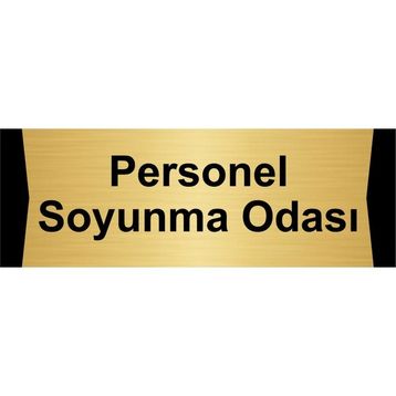 Özarslan Dizayn Personel Soyunma Odası 5x20 cm Altın Renk Metal Yönlendirme Levhası