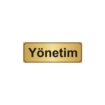 Özarslan Dizayn Risk Yönetimi 10x20 cm Altın Renk Metal Yönlendirme Levhası