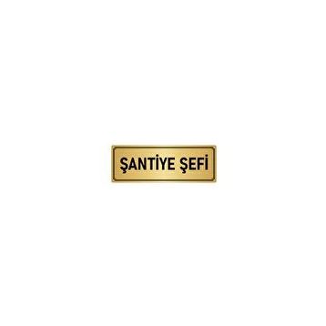 Özarslan Dizayn Şantiye Şefi 10x20 cm Altın Renk Metal Yönlendirme Levhası