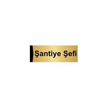 Özarslan Dizayn Şantiye Şefi 10x20 cm Altın Renk Metal Yönlendirme Levhası