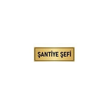 Özarslan Dizayn Şantiye Şefi 10x20 cm Altın Renk Metal Yönlendirme Levhası